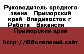 Руководитель среднего звена - Приморский край, Владивосток г. Работа » Вакансии   . Приморский край